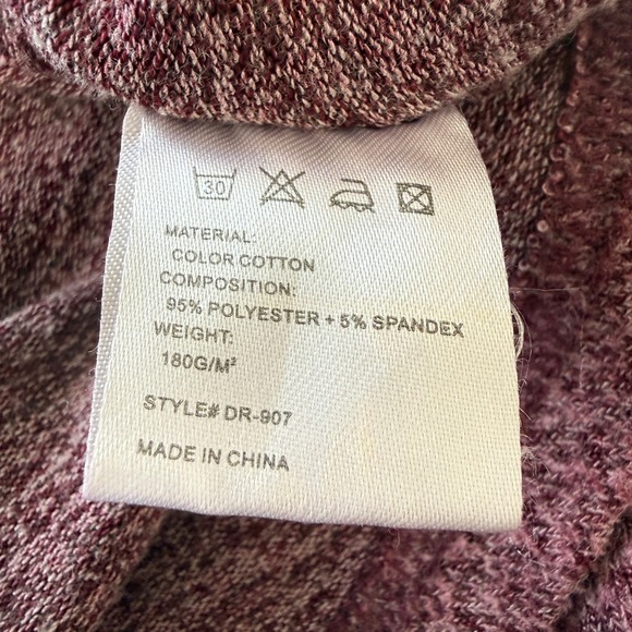 Womens Long Sleeve Knit Dress XL Heathered Burgundy Pockets Soft Transitional - Picture 5 of 6